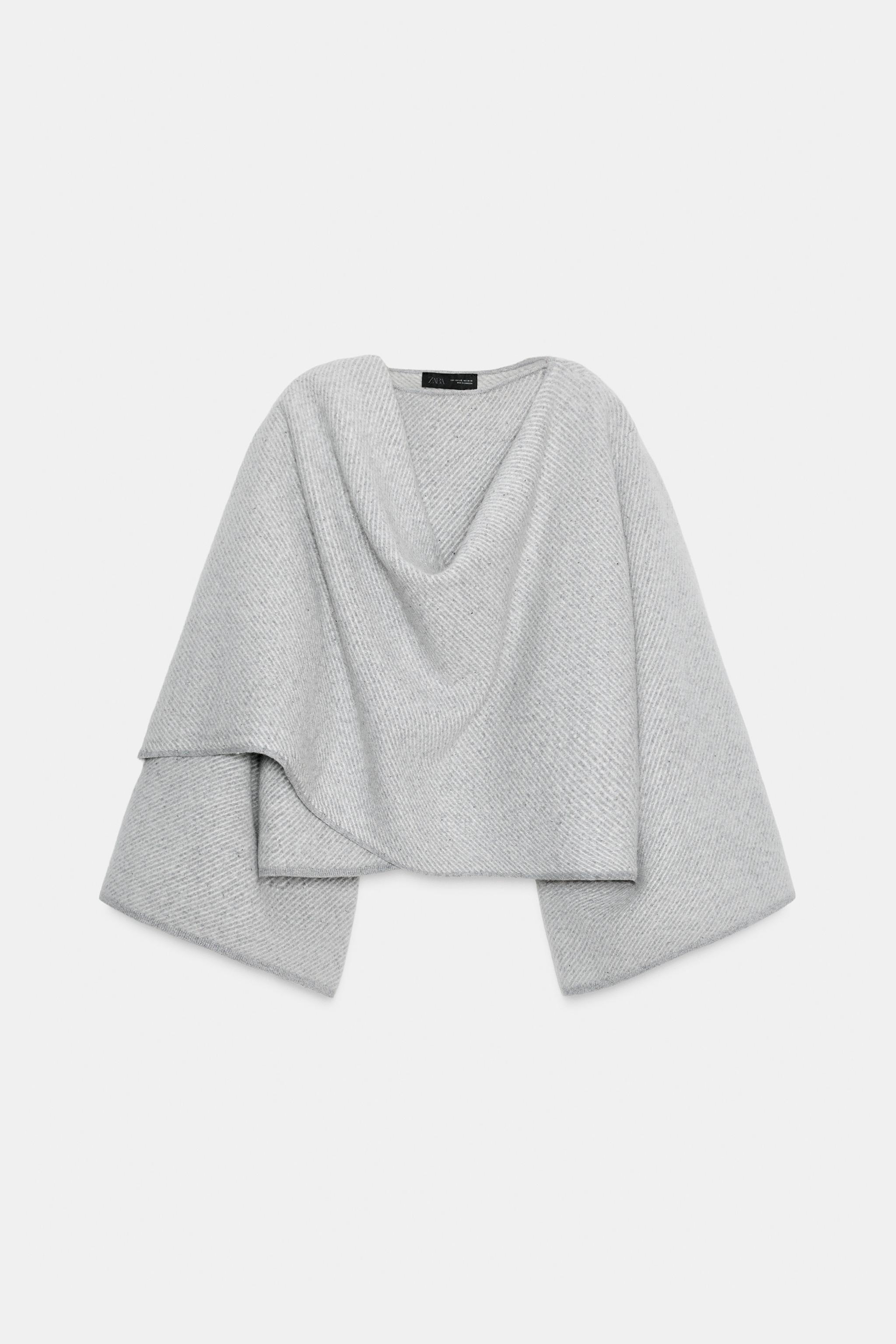 100% WOOL CAPE COAT WITH SCARF